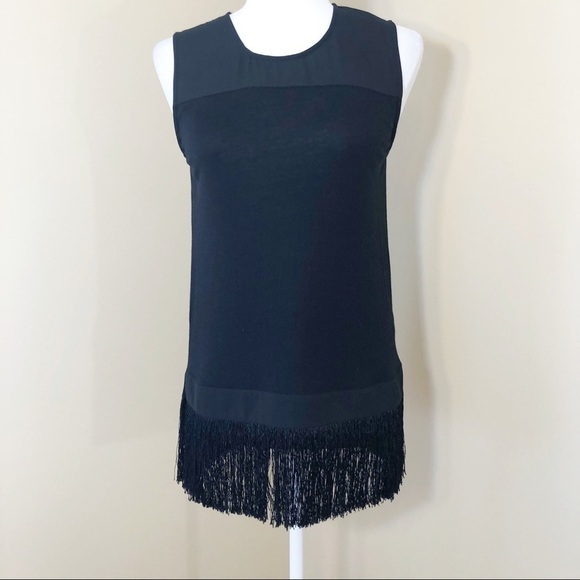 J. Crew Black Fringe Tank Top - XS - Picture 1 of 10